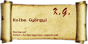 Kolbe Györgyi névjegykártya
